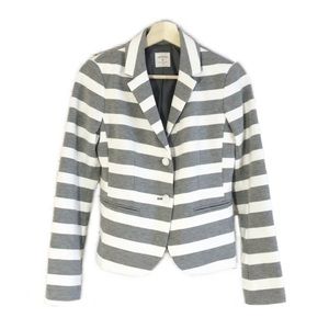 Gap The Academy Gray Striped Blazer Jacket Sz 0